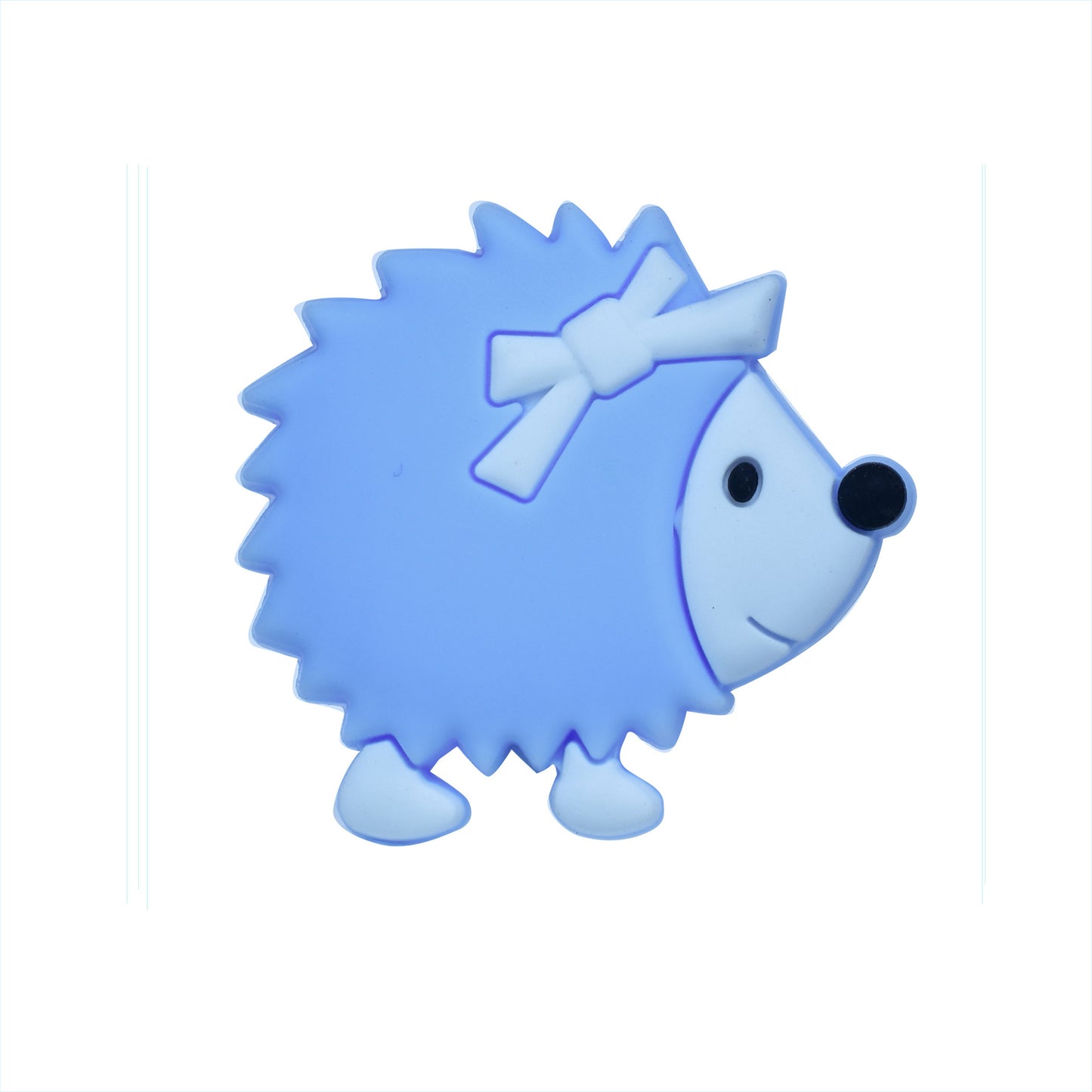 Silicone Focal Beads Hedgehog Side Profile Wearing Bow 20pcs 7