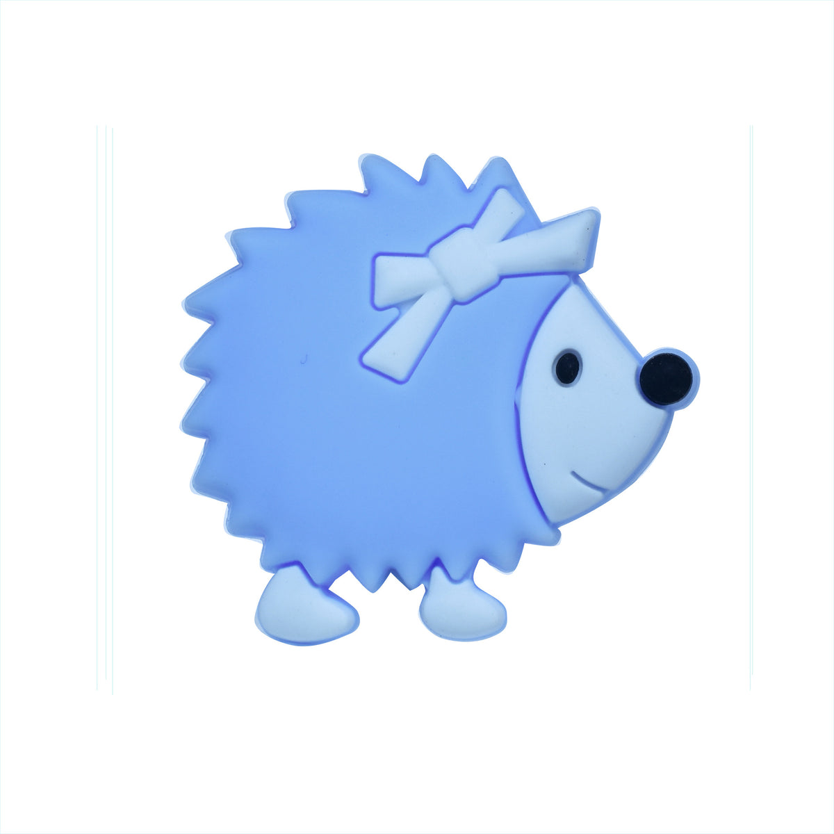 Silicone Focal Beads Hedgehog Side Profile Wearing Bow 20pcs 7