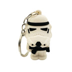 PVC Samurai Keychain Soft Rubber Cartoon Helmet Black and White 5