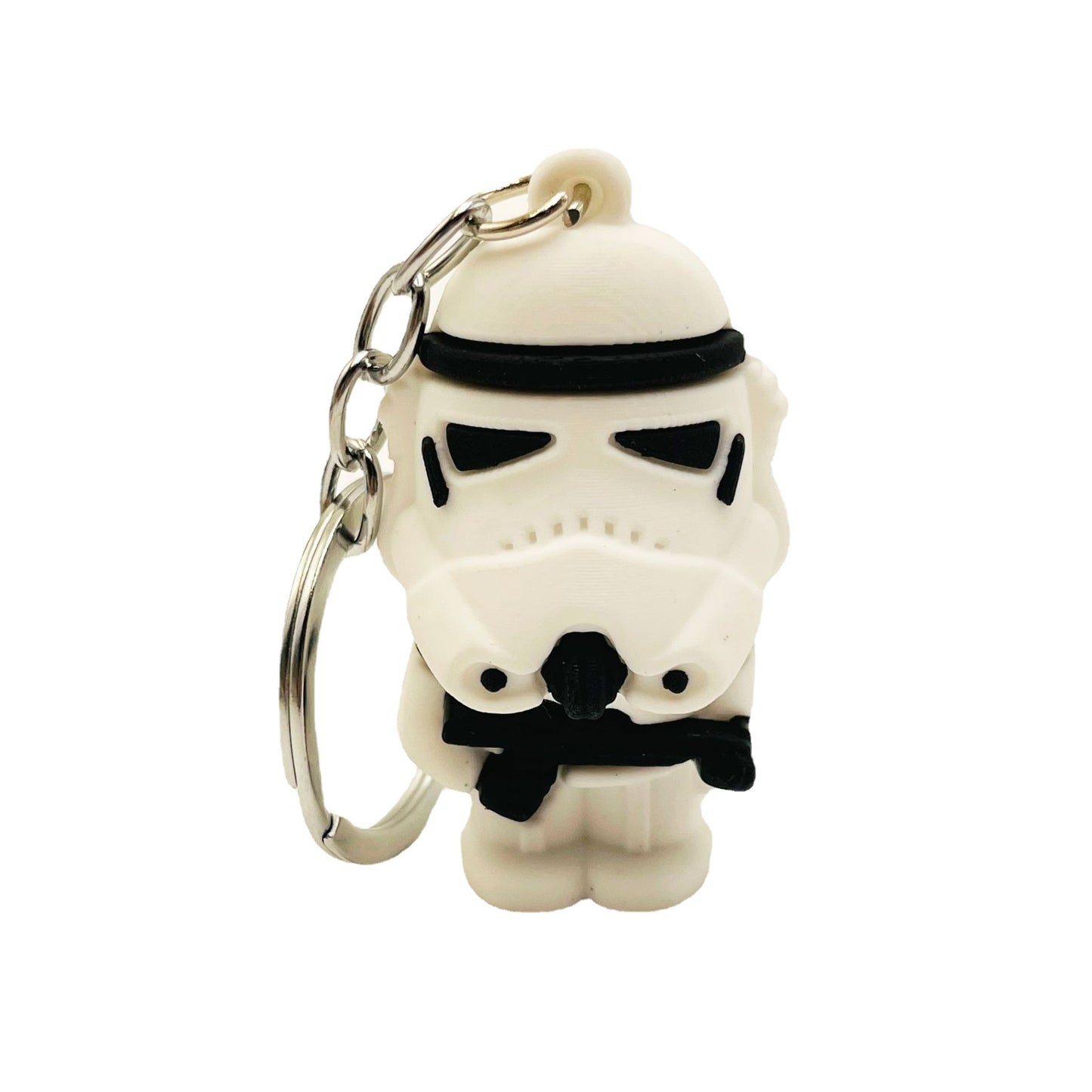 PVC Samurai Keychain Soft Rubber Cartoon Helmet Black and White 5