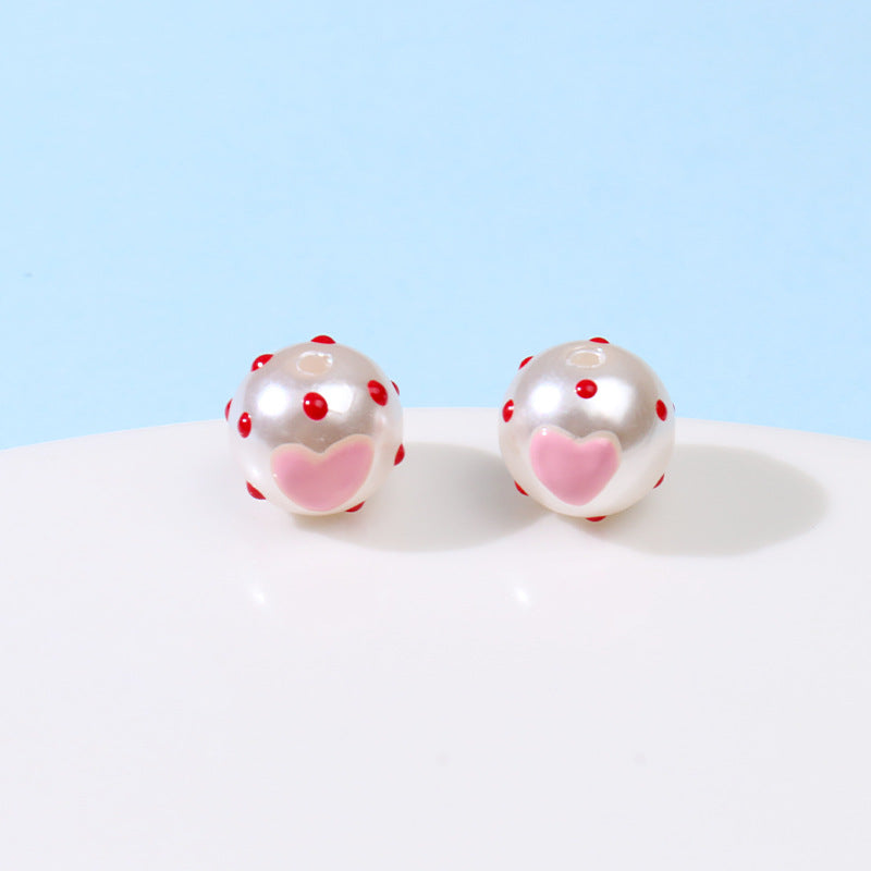 Hand Painted Acrylic Beads 12mm Enamel Cartoon Motifs 10pcs 11