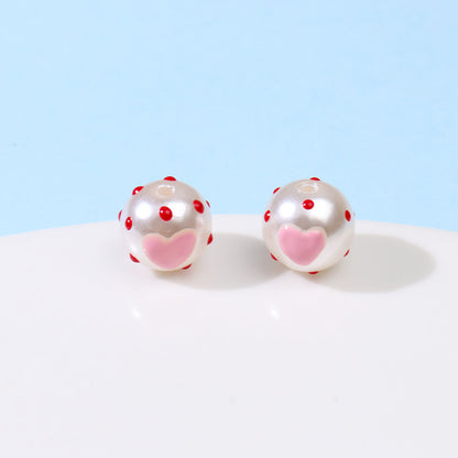 Hand Painted Acrylic Beads 12mm Enamel Cartoon Motifs 10pcs 11