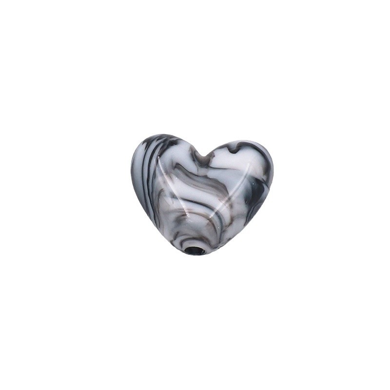 Marble Texture Heart Acrylic Beads 17mm Gradient Color Mixed 40pcs 5