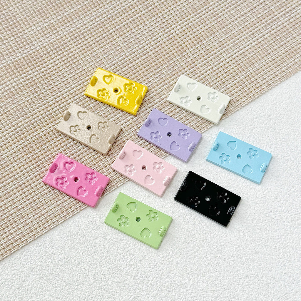 Painted Rainbow and Swing Plate Metal Beads 43mm 28mm Baking Finish 10pcs 18