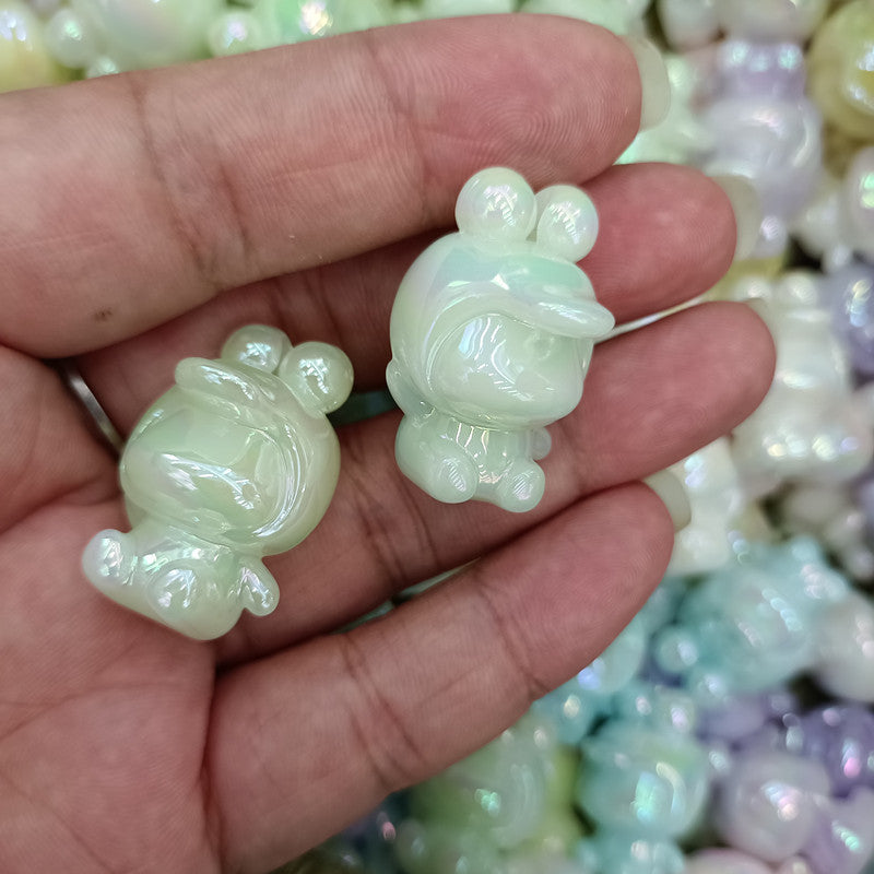 Glow Plating Cap Doll Acrylic Beads 20x30mm Pastel Colors 100pcs 9