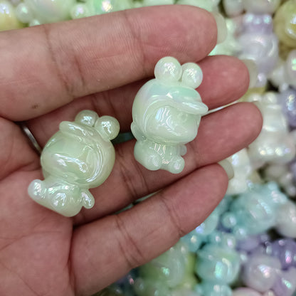 Glow Plating Cap Doll Acrylic Beads 20x30mm Pastel Colors 100pcs 9