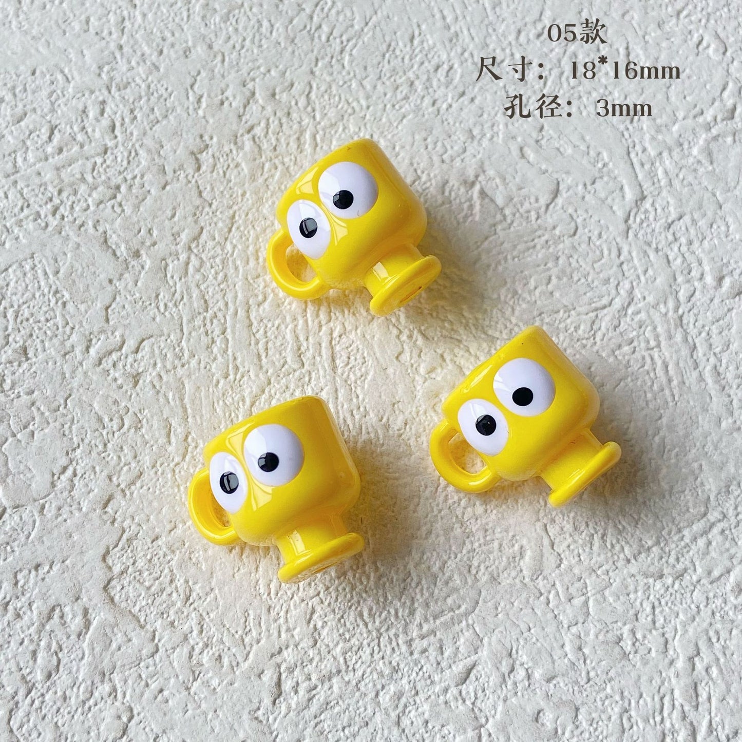 Personification Cup Acrylic Beads 18mm Enamel Glossy 6pcs 7