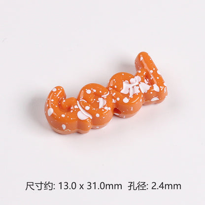 Painted Plate Acrylic Beads 31mm Splash Ink Good Word 20pcs 9