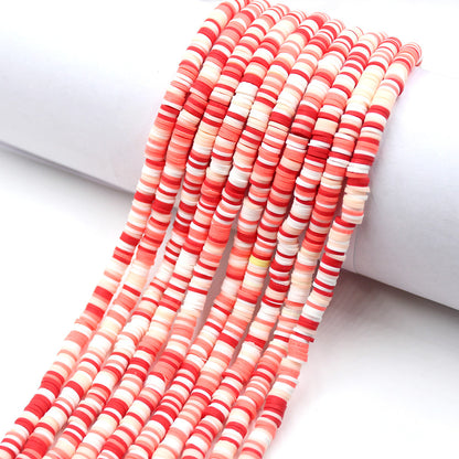 Flat Clay Beads 6mm Colorful Polymer Spacer Disc 10strands 9