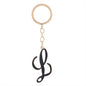 Metal Fashion Letter Keychain Black and Gold Script Design 42
