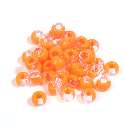 Clear Two-color Pony Beads 9mm Translucent Mixed Colors 200pcs 16