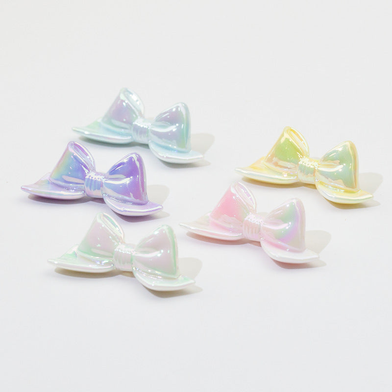 Glow Plating Butterfly Acrylic Beads 20x45mm Pearlescent Pastel 10pcs 4