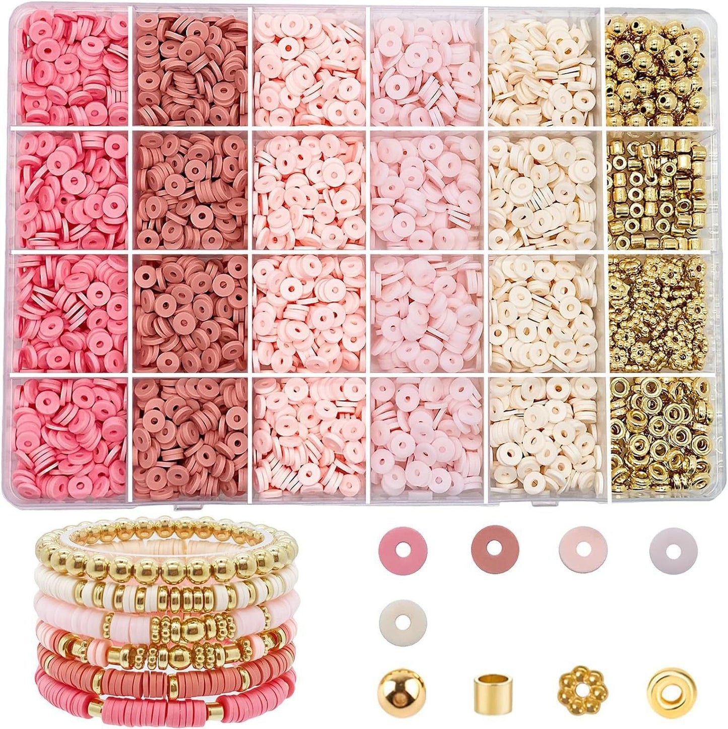 Heishi Clay Beads 6mm Elegant Golden Tone Polymer 1box 11