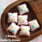 Cartoon Lace Pillow Acrylic Beads 19mm Colorful Mixed 20pcs 6