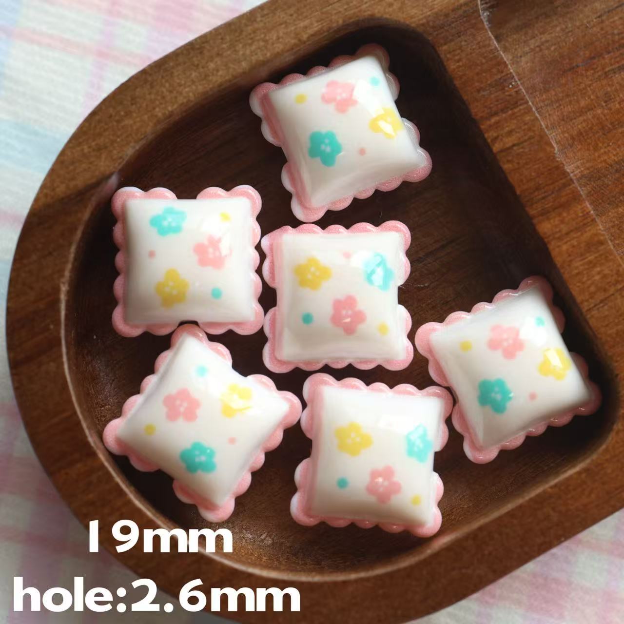Cartoon Lace Pillow Acrylic Beads 19mm Colorful Mixed 20pcs 6