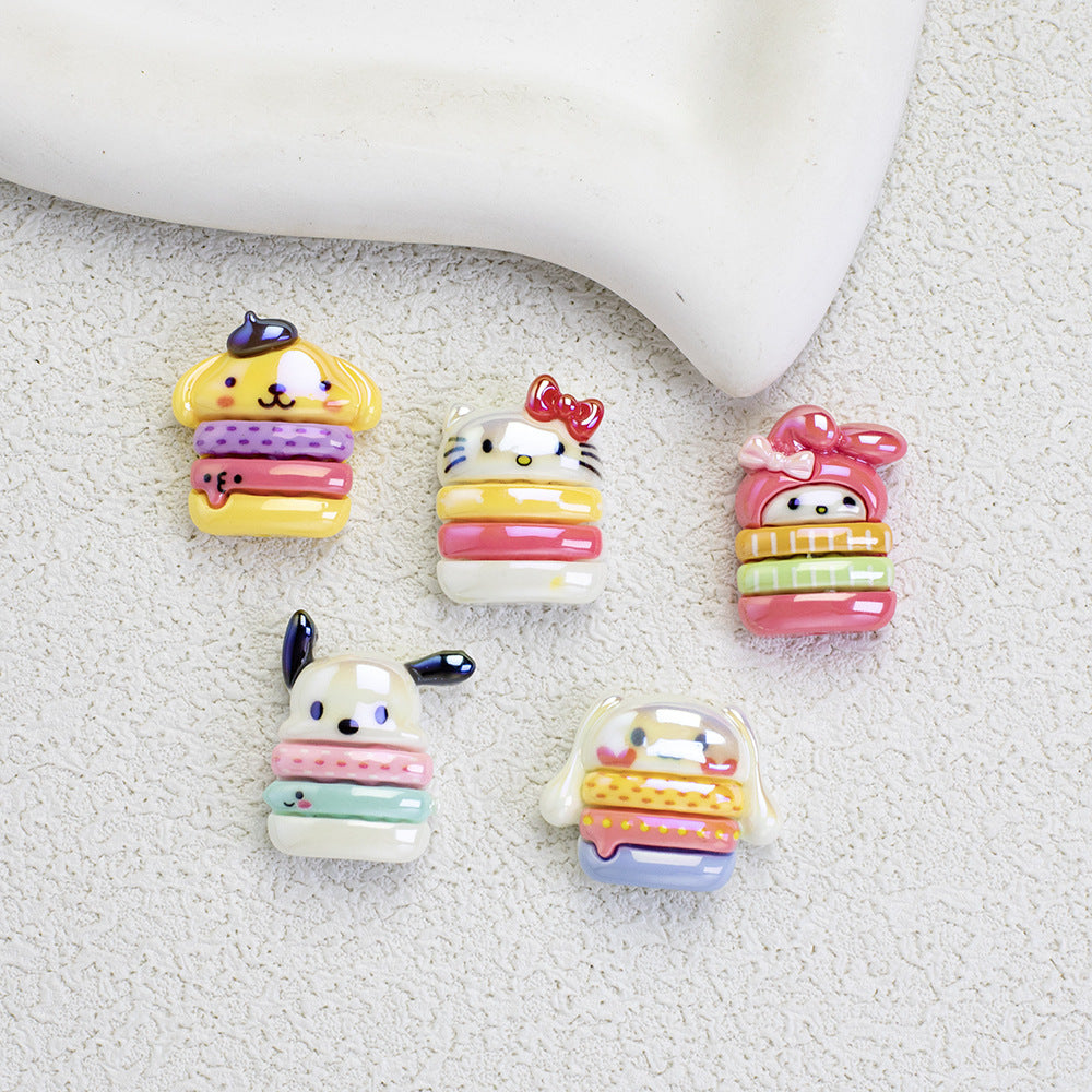 Sanrio Series Burger Resin Beads Glossy Pastel Colors 20pcs 11