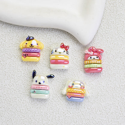 Sanrio Series Burger Resin Beads Glossy Pastel Colors 20pcs 11