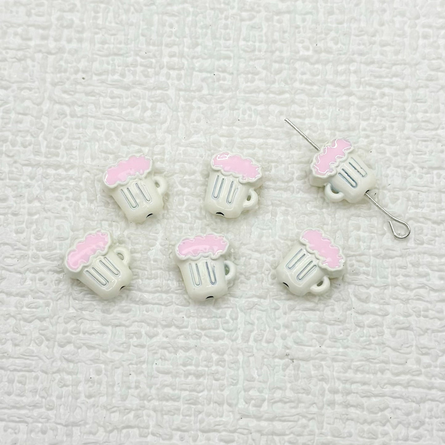 Beer Cup Metal Beads 11mm Hand Painted Enamel Alloy 10pcs 7