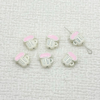 Beer Cup Metal Beads 11mm Hand Painted Enamel Alloy 10pcs 7