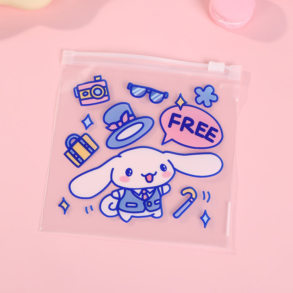 Clear Zip Lock Bags 13.5x13.5cm PE Plastic Sweet Sanrio Print 20pcs 11