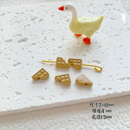 Round Metal Beads Baking Painted Smiling Chocolate Series 20pcs 13