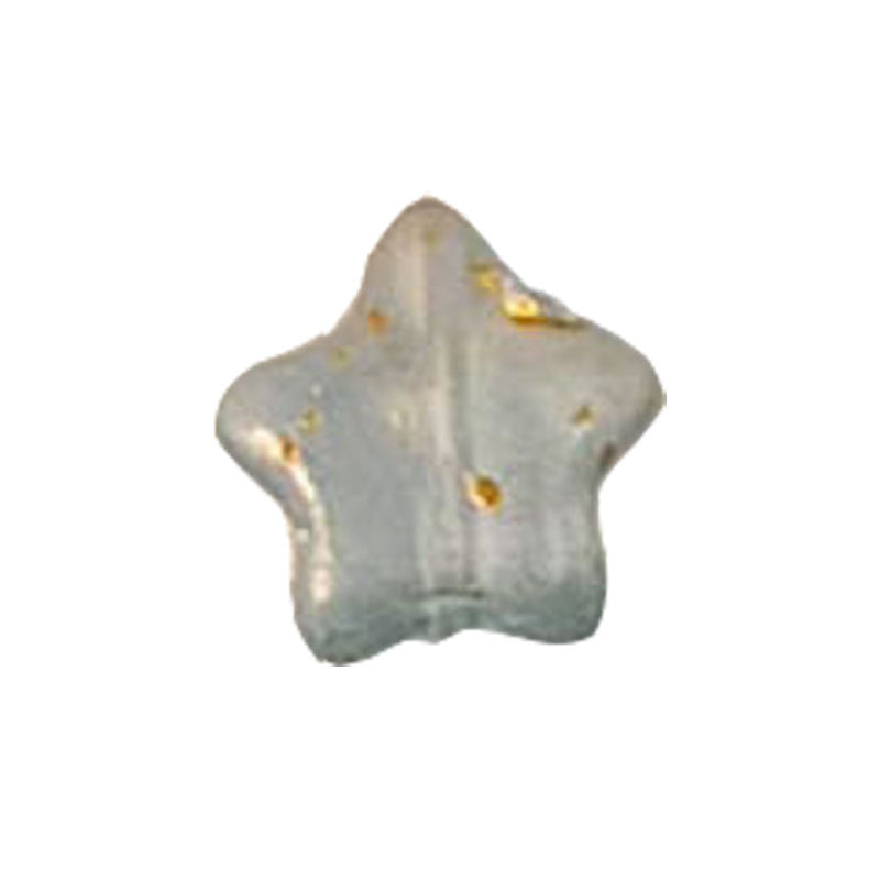 Frosted Pentagonal Star Glass Beads 8mm Soft Glow with Gold Flecks 30pcs 5