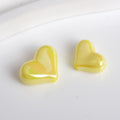 Solid Color Plating Heart Acrylic Flat Beads 13mm 17mm 250pcs 5