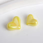 Solid Color Plating Heart Acrylic Flat Beads 13mm 17mm 250pcs 5