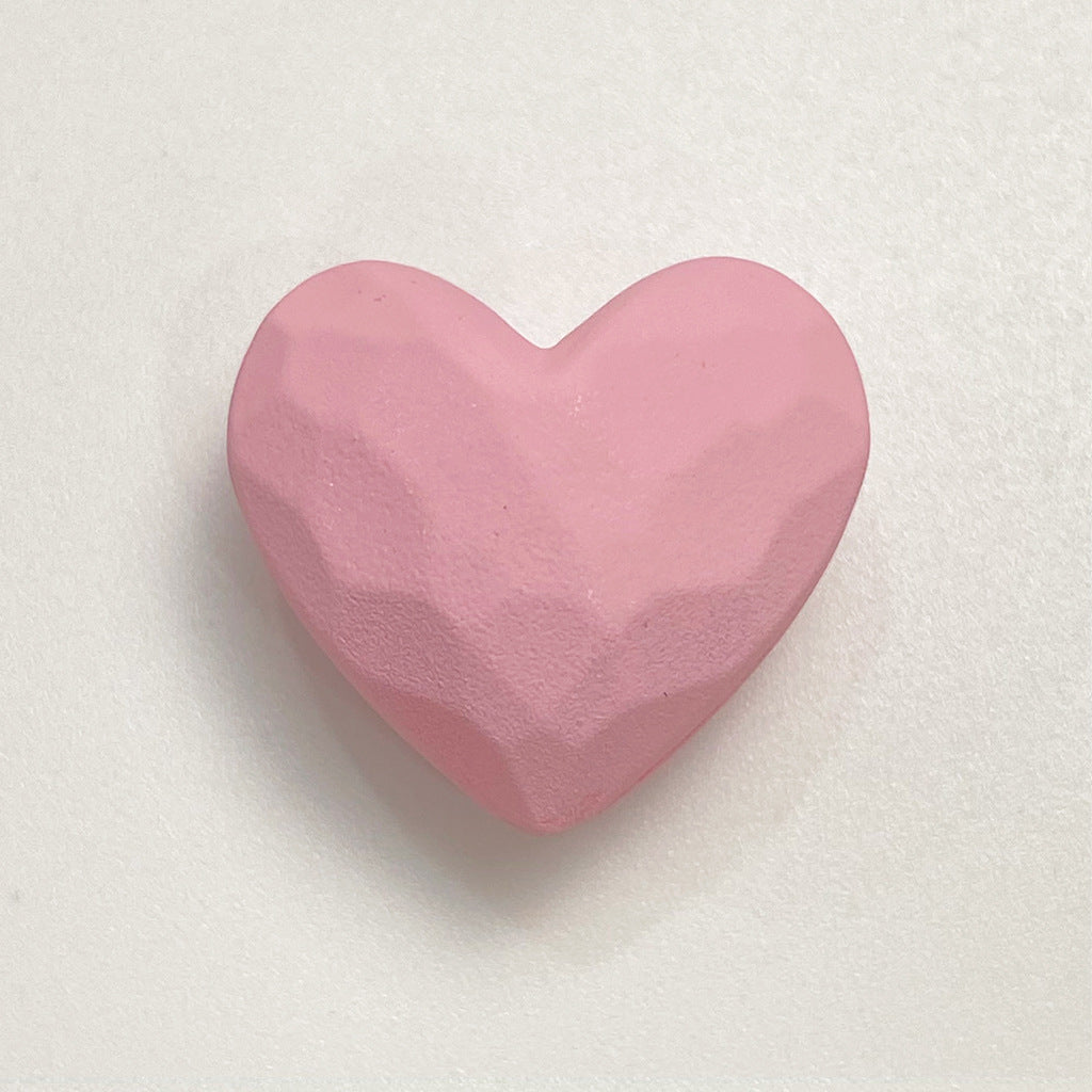 Rubberized Spray Painted Faceted Heart Acrylic Beads 19mm 50pcs 7