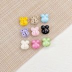 Heart and Rabbit Metal Beads Polka Dot Painted Alloy 10pcs 32