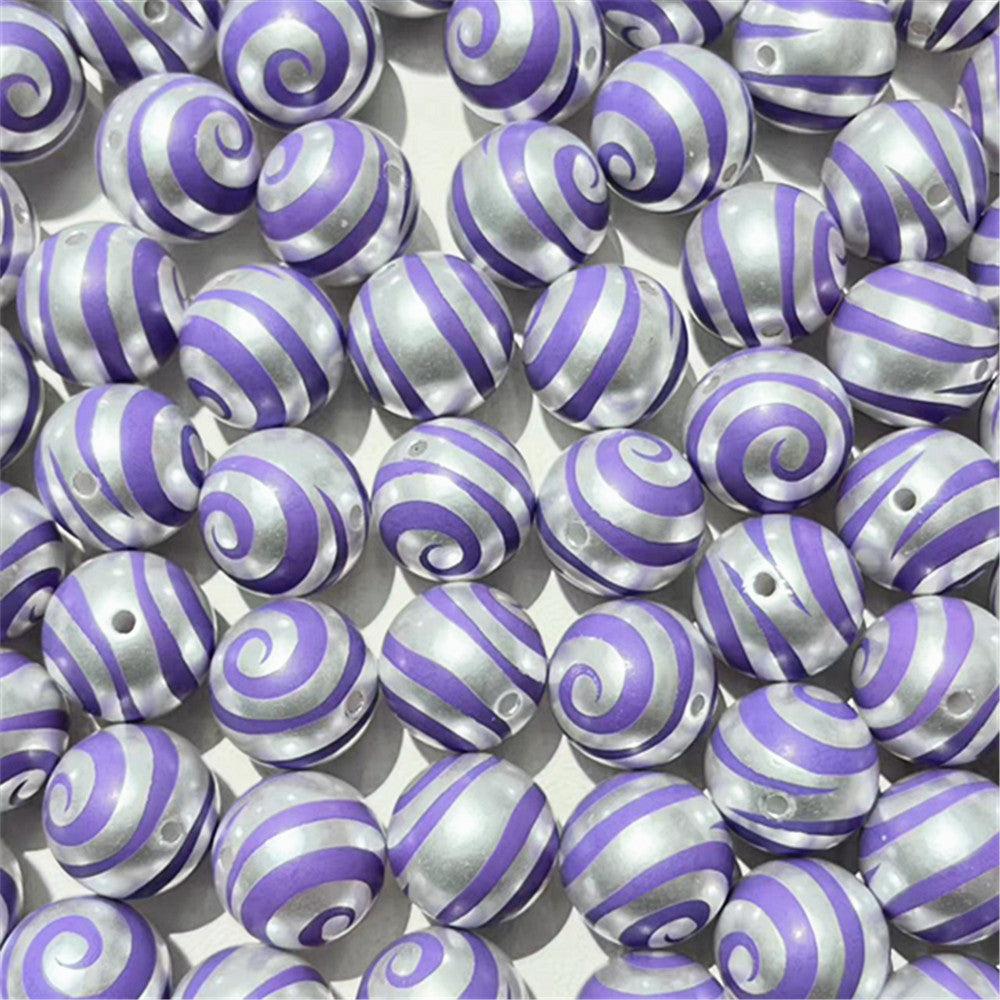 Imitation Pearl Swirl Acrylic Beads 16mm ABS Plastic Glossy 100pcs 5