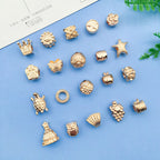 Large Hole Metal Beads Antique KC Gold Alloy Symbols 30pcs 2
