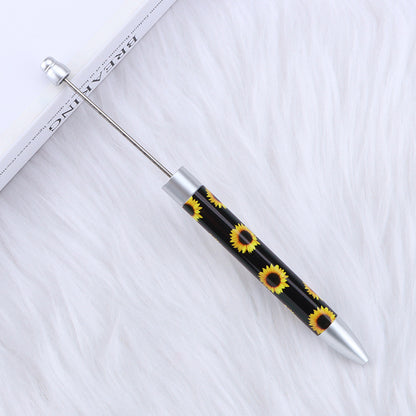 Beadable Ballpoint Pen Printed Flag Sunflower Pattern Long 167mm 16