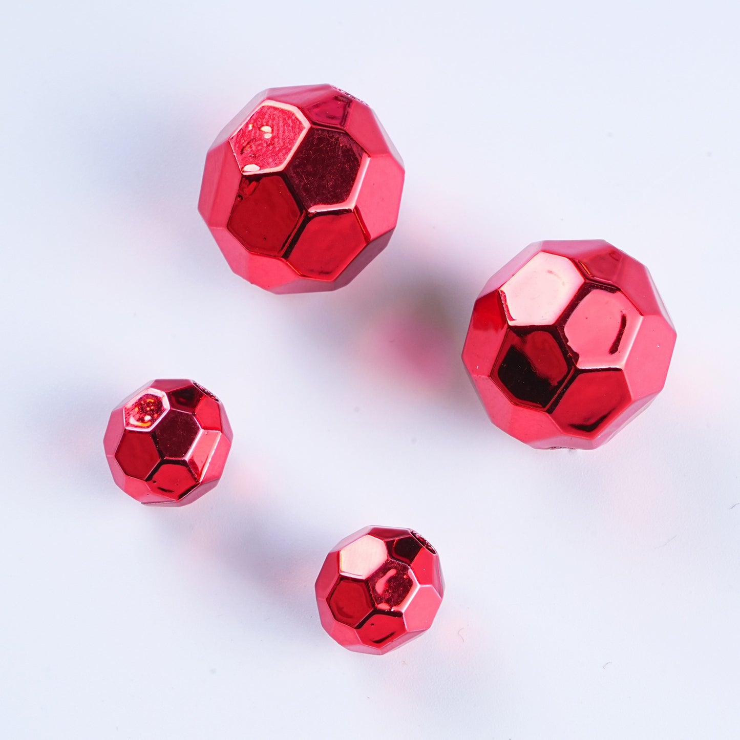 Plating Metal Faceted Acrylic Beads 10-16mm Earth Colors 100pcs 15