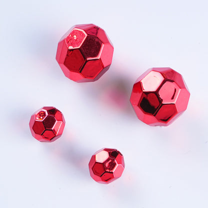 Plating Metal Faceted Acrylic Beads 10-16mm Earth Colors 100pcs 15