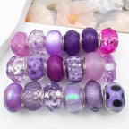 Purple Tone Resin Spacer Beads Mixed Shapes and Finishes 40pcs