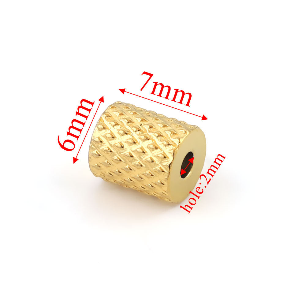 Stainless Steel Tube Metal Beads Patterned 6x7mm and 8mm 20pcs 10