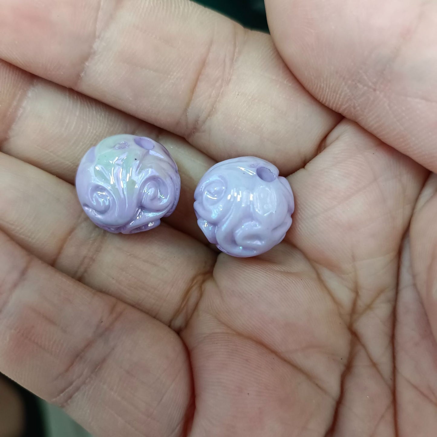 Glow Winding Flower Acrylic Beads 16mm Plated Radiant Colors 100pcs 6