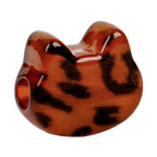 Leopard Pattern Heart Star Flower Resin Beads 15-19mm Glossy 10pcs 3