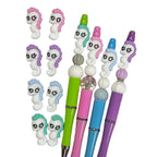 Silicone 3D Focal Beads Seahorse Textured Pastel Manes 20pcs 5