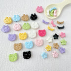 Baking Painted Cheese Animal Metal Beads Whimsical Pastel Colors 20pcs