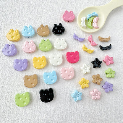 Baking Painted Cheese Animal Metal Beads Whimsical Pastel Colors 20pcs