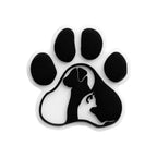 Silicone Focal Beads Dog Claw Prints With Dog Silhouettes 20pcs 4