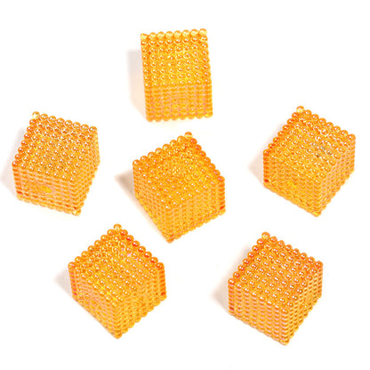 Transparent Square Acrylic Beads 16mm Colorful Bubbly Texture 50pcs 12