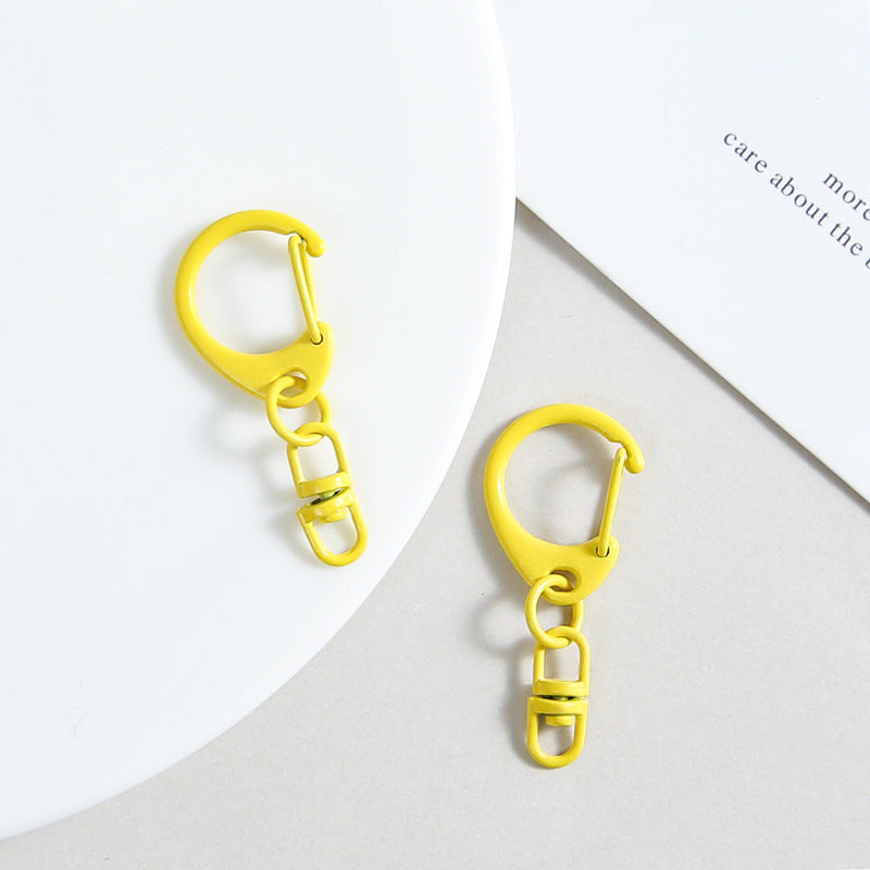 Zinc Alloy D Shaped Colorful Buckle Keychain Clasps 20pcs 38mm 9