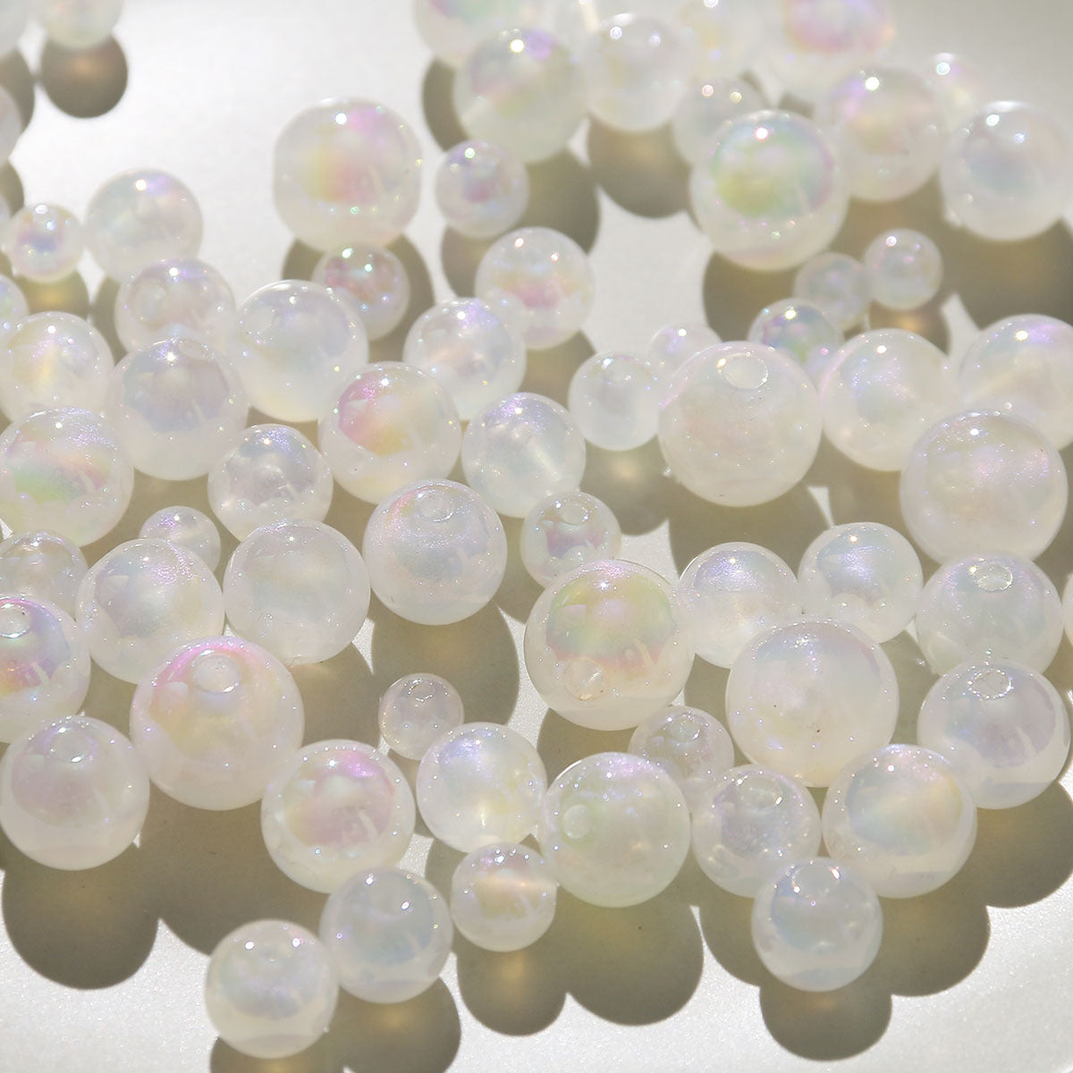 Pearl Acrylic Beads 8-16mm Mermaid Imitation Shimmer 10pcs 3
