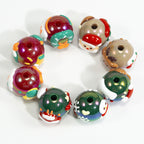 Hand Painted Christmas Socks Acrylic Beads 16.7*15mm Colorful 10pcs 4