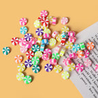 Flat Clay Beads 10mm Alp Sweet Pinwheel Pattern Polymer 100pcs 2