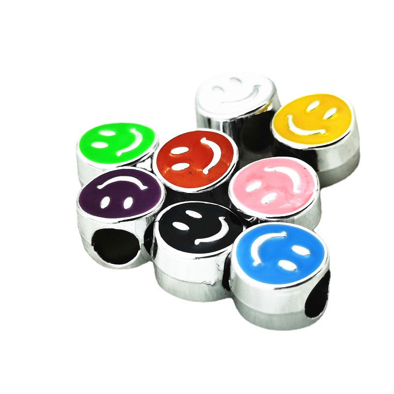 Smiling Face Enamel CCB Plastic Beads 10x8mm Colorful Mixed 50pcs 4