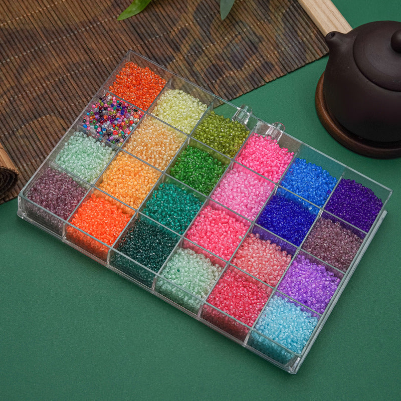 Dyed Core Seed Glass Beads 3mm Translucent Mixed Colors 3